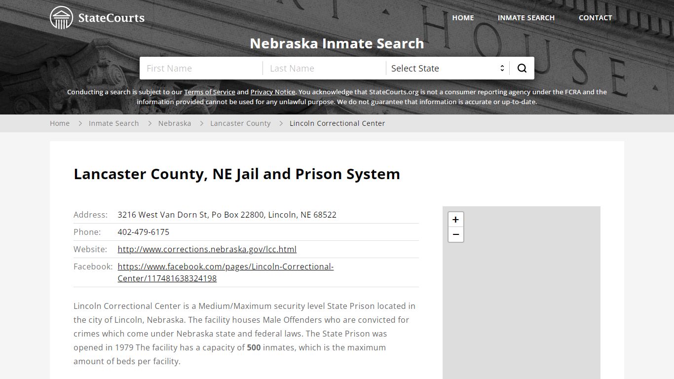 Lincoln Correctional Center Inmate Records Search, Nebraska - StateCourts